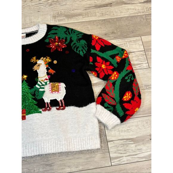 Holiday Time Llama ugly Christmas sweater size XL - Picture 3 of 10